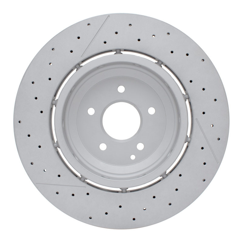 Mercedes-Benz SLK55 AMG Brake Rotor (1) - Front - R1 Concepts - Hi-Carbon Alloy GeoMET Coated Rotor - Drilled & Slotted - `06-`11